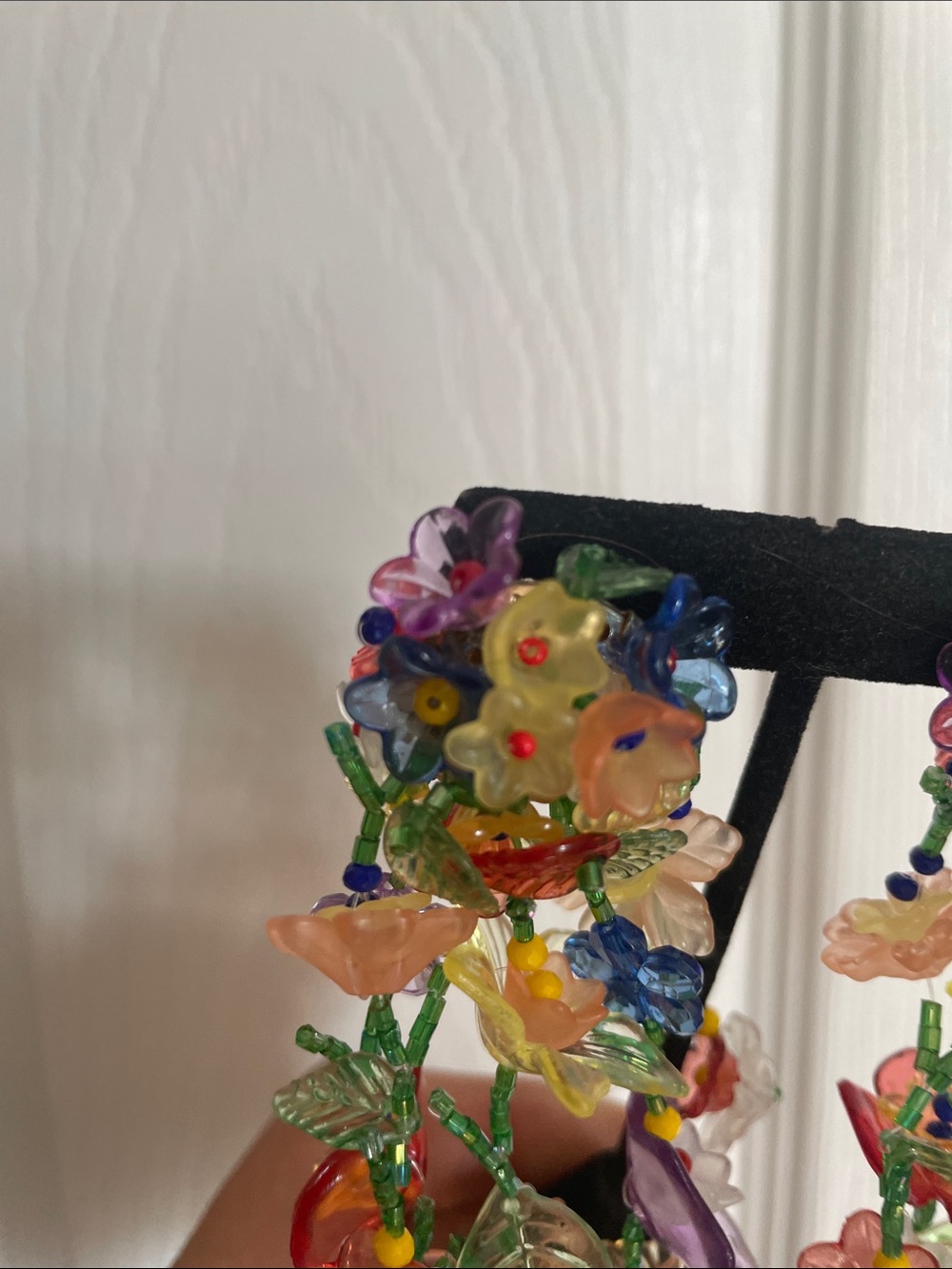 Colorful Floral Beaded Dangle Earrings - Multicolor - Picture 5 of 7